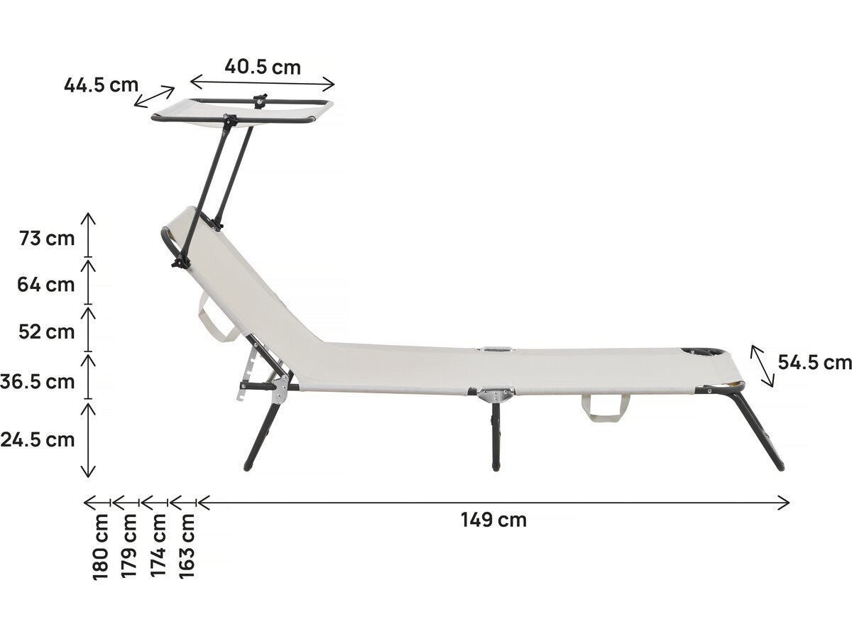 Lot de 2 bain de soleil pliable 