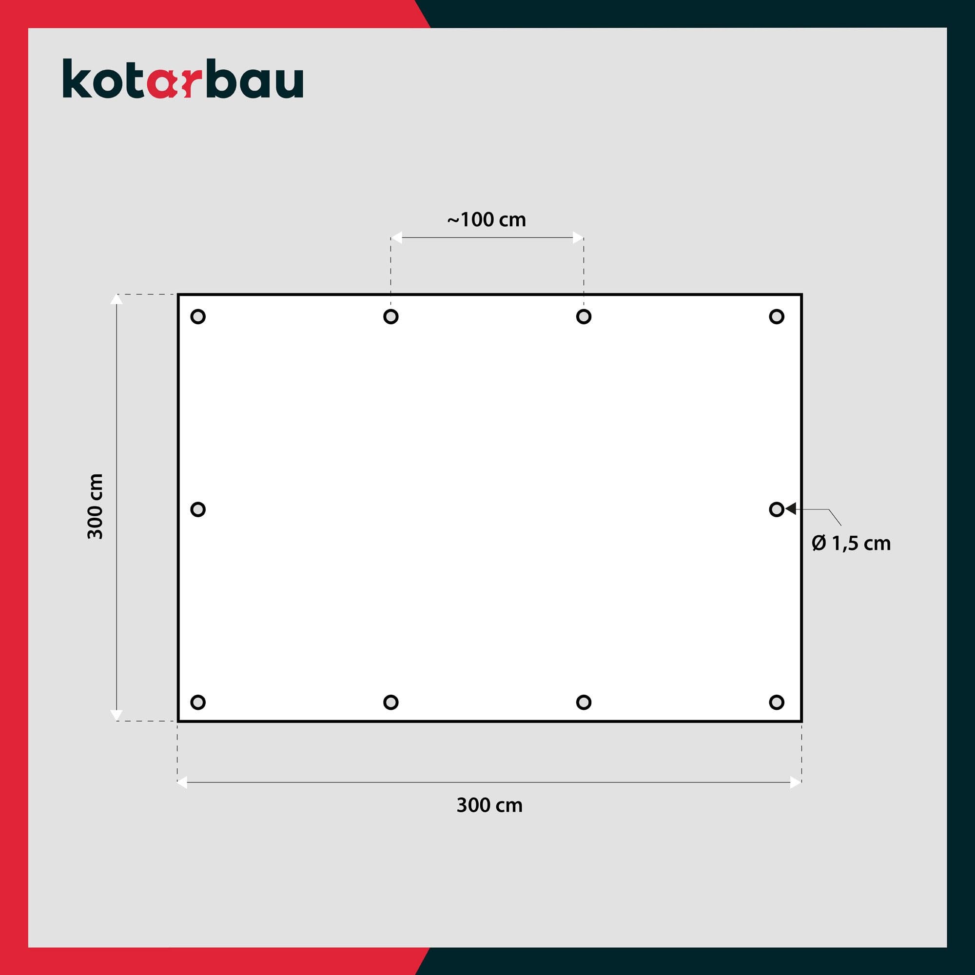 Plandeka 3x3m niebieska wodoodporna ochronna okrycie płachta 75g/m2 osłona - KOTARBAU - 3