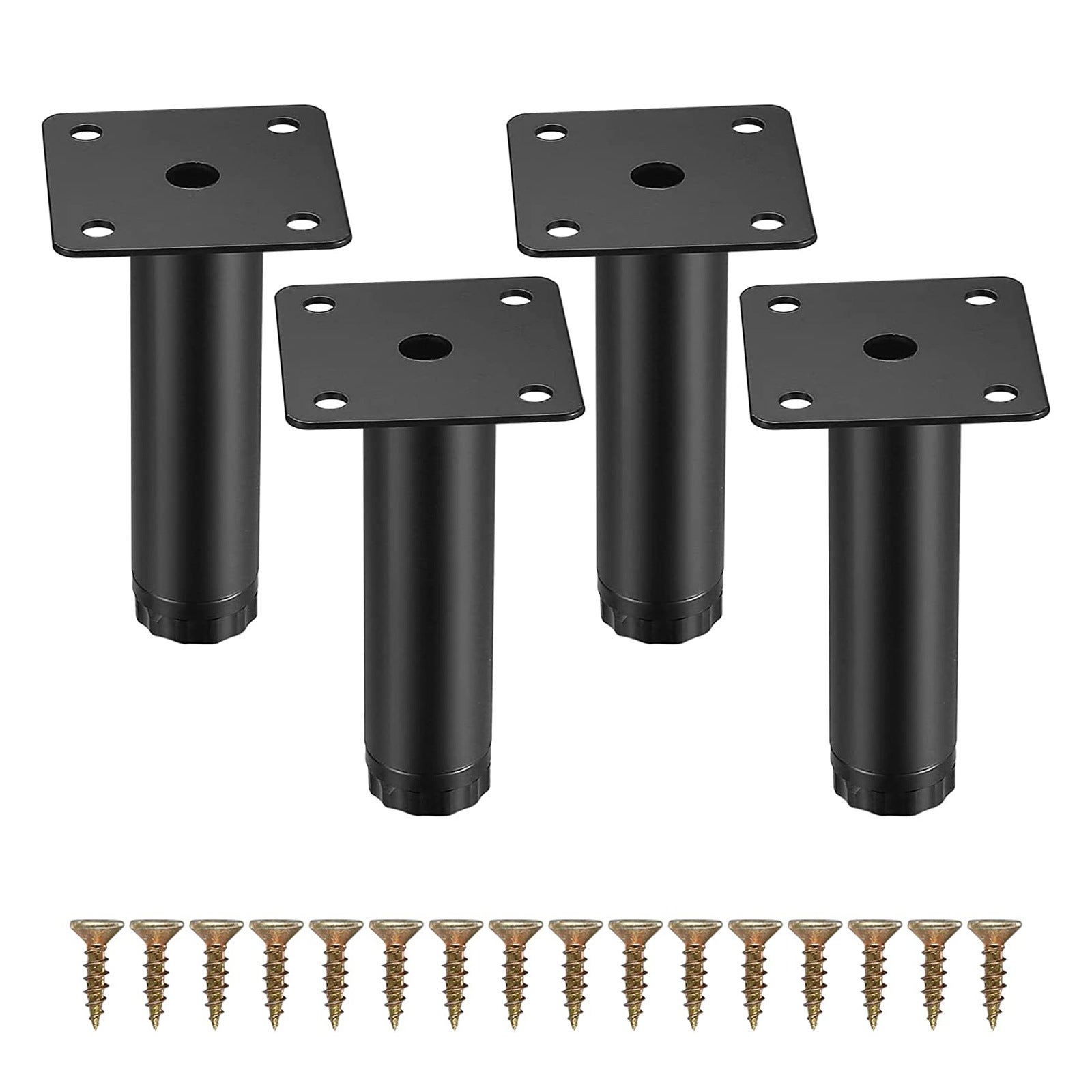 Zestaw 4 regulowanych metalowych nóżek meblowych o długości 8 cm (3 cale) do półek kuchennych, sofy, stołu, krzesła, biurka, szafki