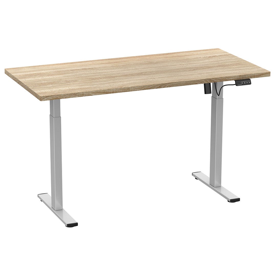 VCM Biurko Lona Srebro / Sonoma Oak H. 71-120 x B. 140 x T. 80 cm
