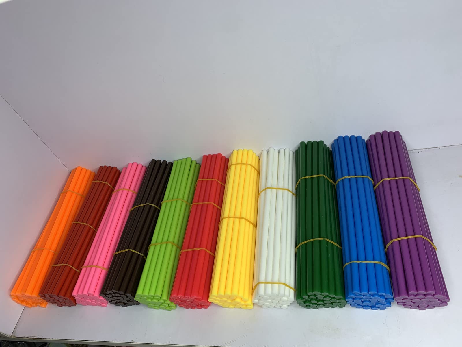 EKKJNQ Matite adesive a caldo, 30 pezzi, colorate per colla a caldo, per fai da te, 7 x 200, 11 x 200 mm, per pistola per colla a caldo (rosa, 7 mm) - 2