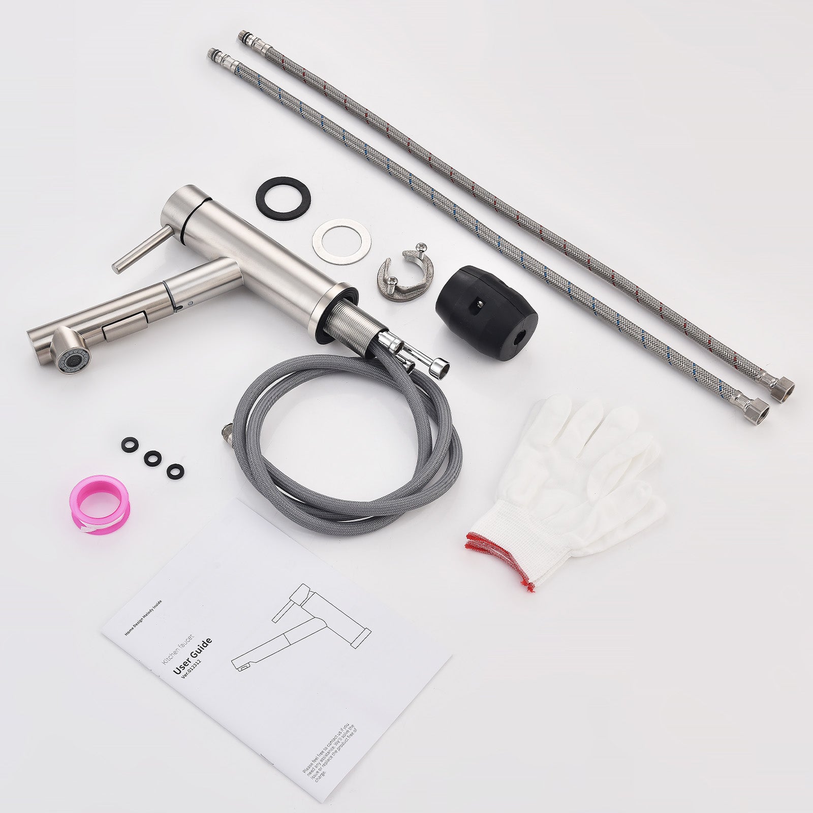 Mitigeur Cuisine avec 2 Modes de Jet Robinet Cuisine avec Douchette Extractible Mitigeur Evier en Inox Brosse Eau Chaude et Froide - 9