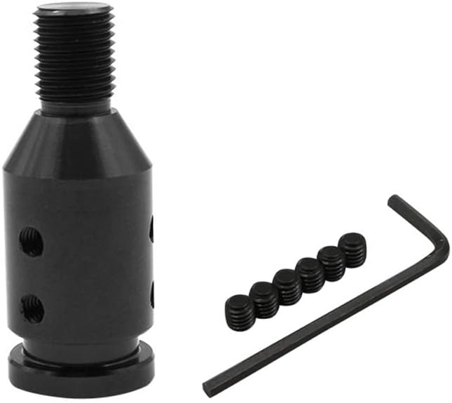 Adaptateur Pour Pommeau De Levier De Vitesse - Pas M12x1.25 - Aluminium Anodisé - Pour Levier Non Fileté - Noir