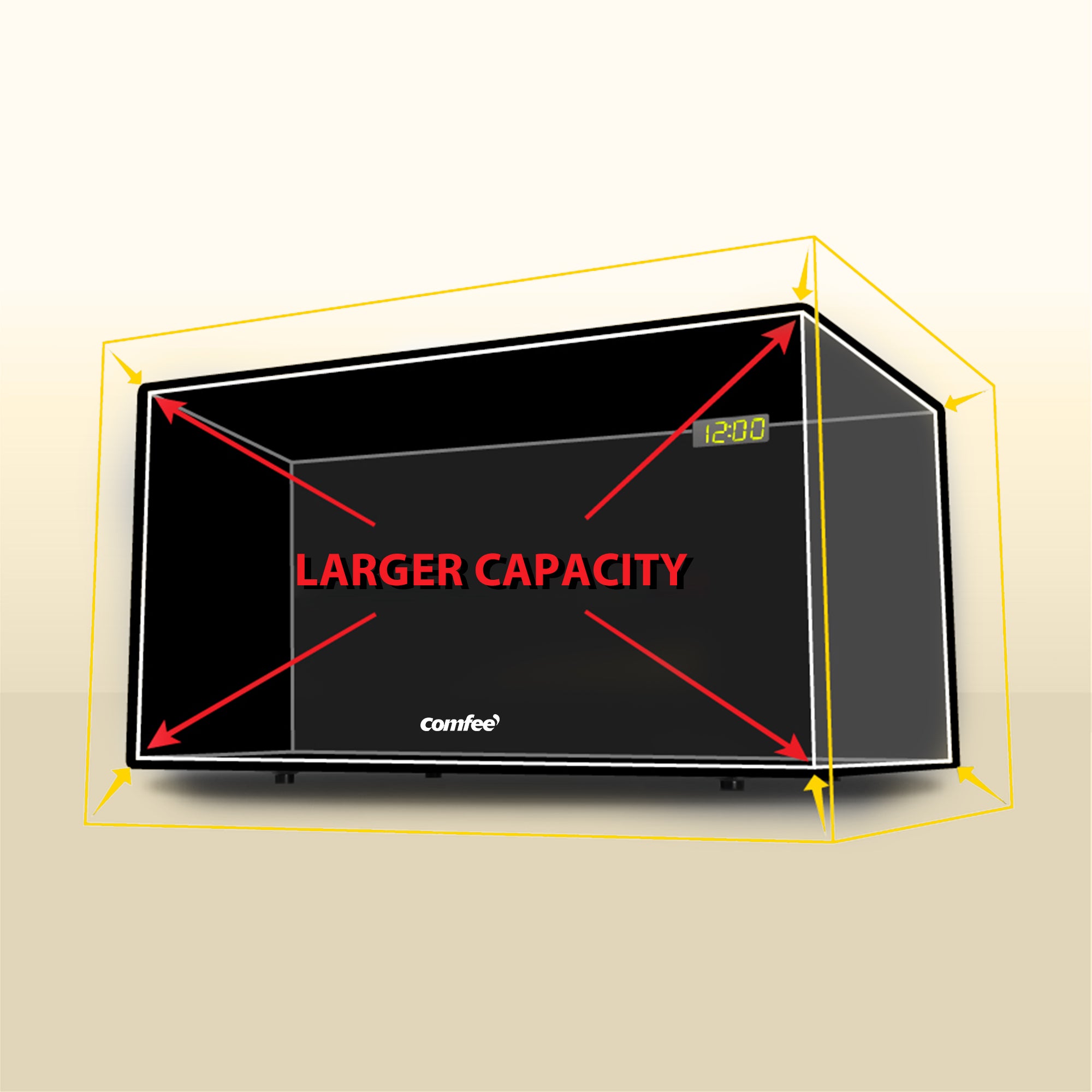 Micro-ondes rétro de 20L - COMFEE CMSRO 20 di cr - 800W - Beige - 11