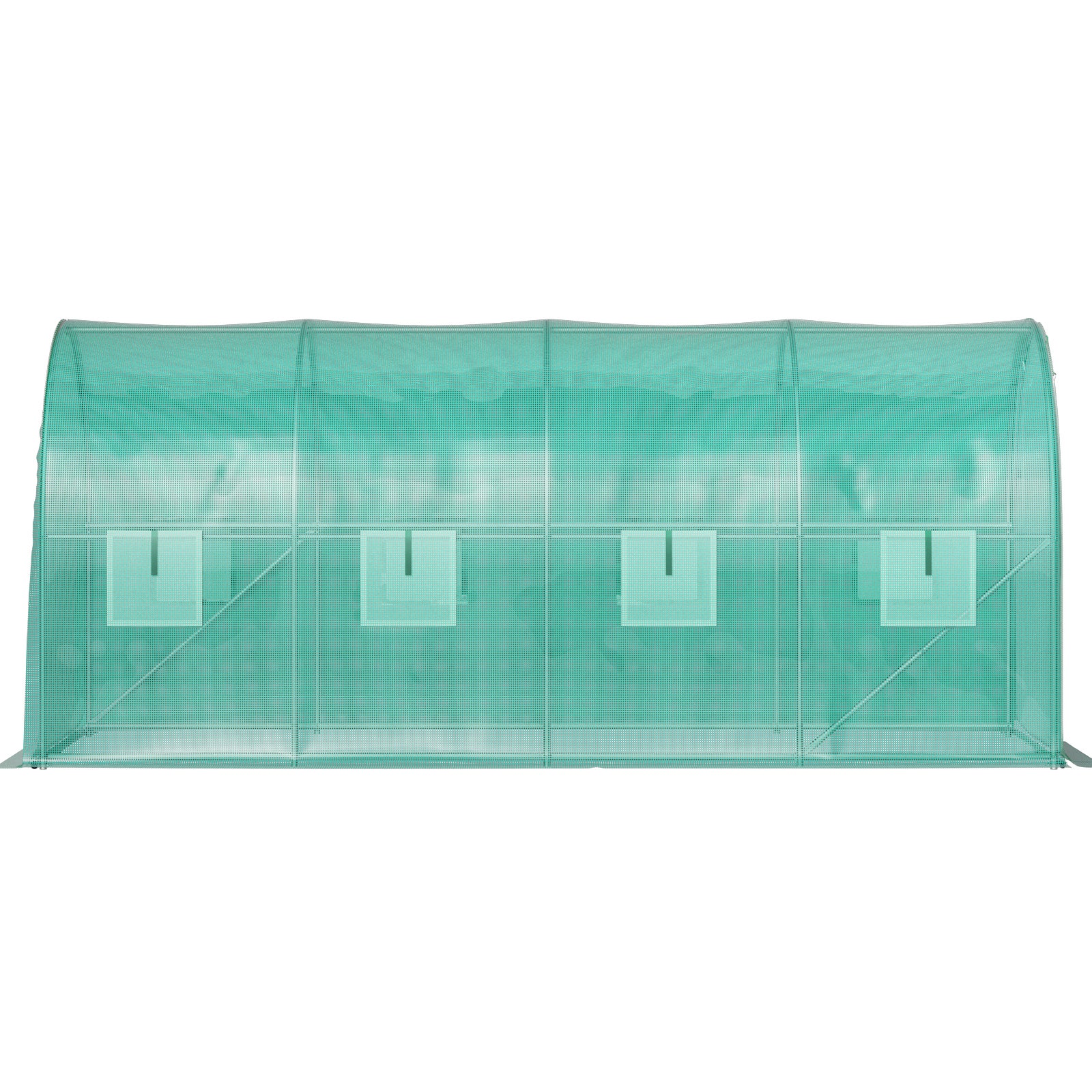 Serre de Jardin Tunnel VEVOR 4,5x2x2 m Bâche PE Renforcée 140 g/m² Armature Acier Galvanisé 8 Ouvertures Latérales Porte Zippée Culture Extérieure - 8