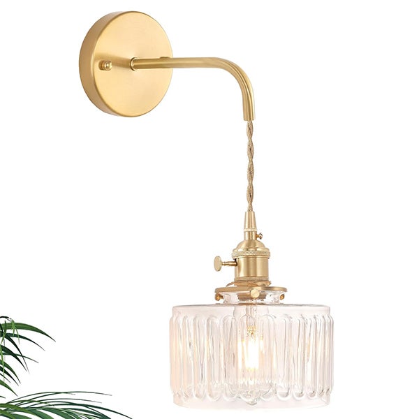 Lampka nocna Vintage z abażurem w paski Regulowana zawieszka bez żarówki Idealna do dekoracji sypialni
