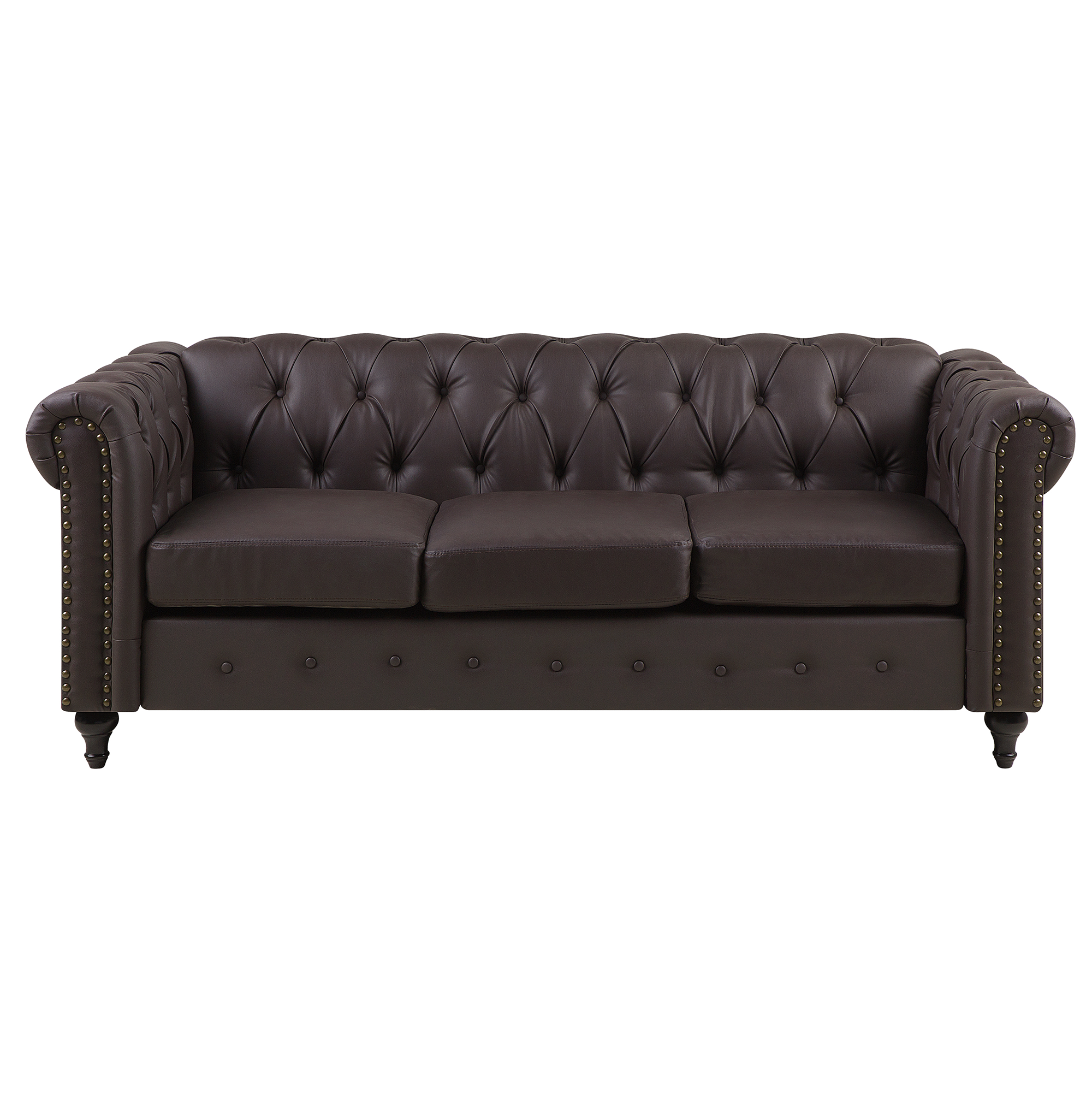 Canapé 3 places Chesterfield Velours Argent - Canapé