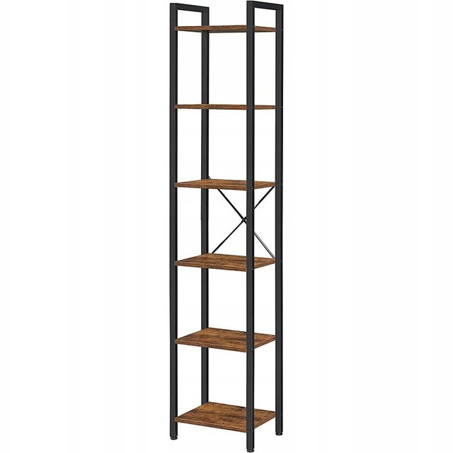 Regał industrialny na książki biblioteczka wąski wysoki loft słupek vintage