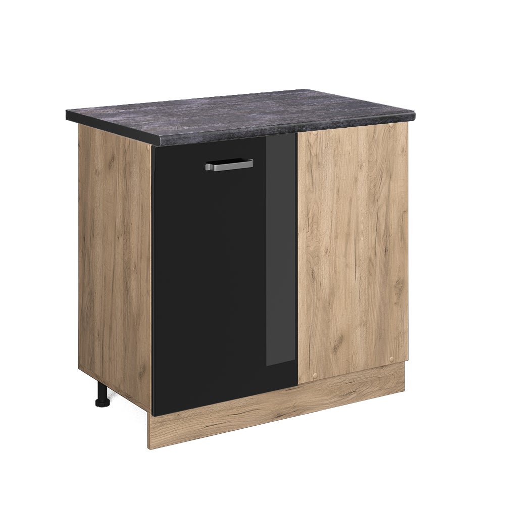 Vicco Szafka narożna R-Line, Czarny wysoki połysk, 86 cm , BP Antracyt