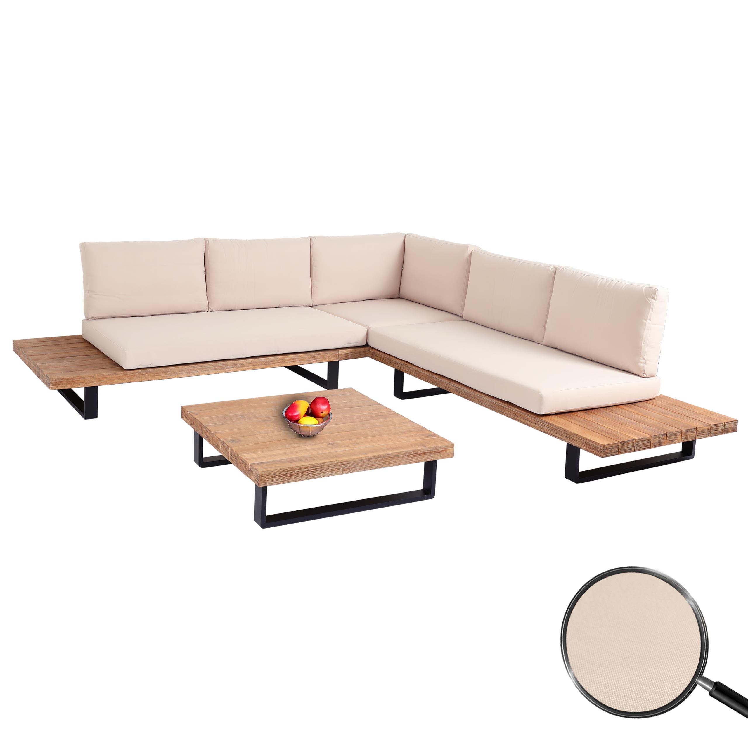 Set salotto giardino esterno salottino HWC-H54 legno acacia