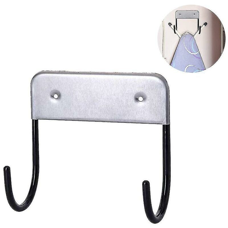 Soporte De Pared Para Tabla De Planchar - Acero Inoxidable, 2 Ganchos, Fácil Instalación