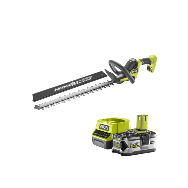 Pack RYOBI Taille-haies 18V One+ - LINEA - 50 cm - RY18HT50A-0 - 1 Batterie 5.0Ah - 1 Chargeur rapide RC18120-150
