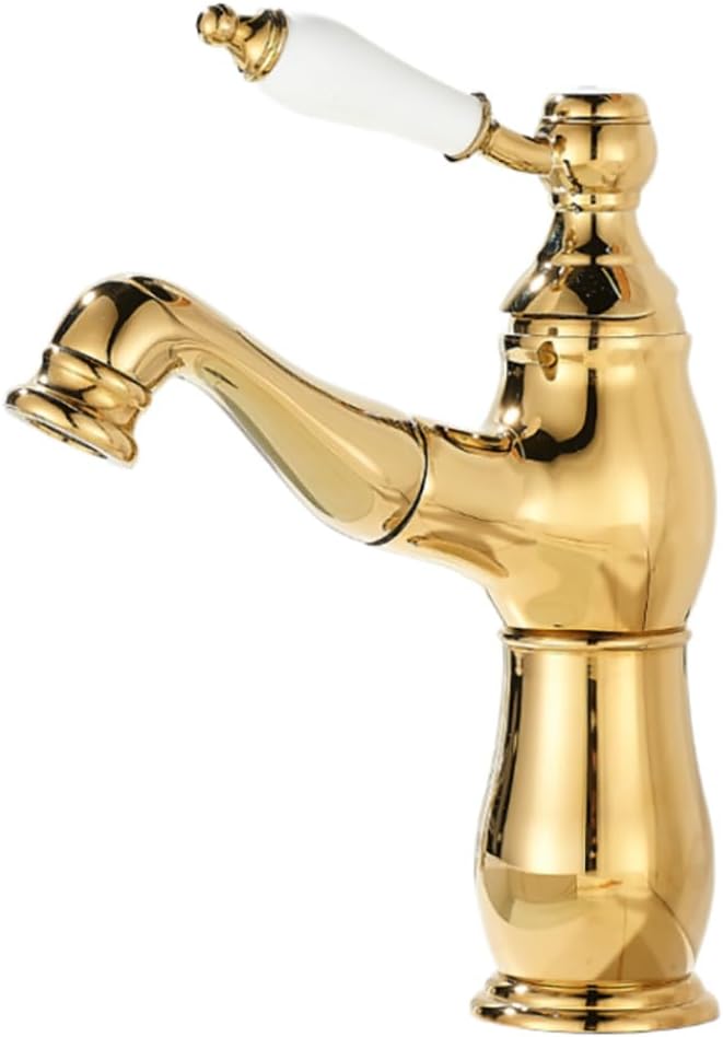 Retro tytanowa bateria wyciągana, biały ceramiczny uchwyt, bateria umywalkowa z ciepłą i zimną wodą, lekka luksusowa bateria umywalkowa