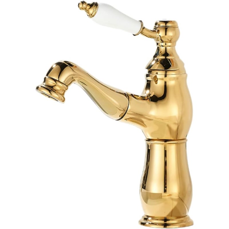 Retro tytanowa bateria wyciągana, biały ceramiczny uchwyt, bateria umywalkowa z ciepłą i zimną wodą, lekka luksusowa bateria umywalkowa