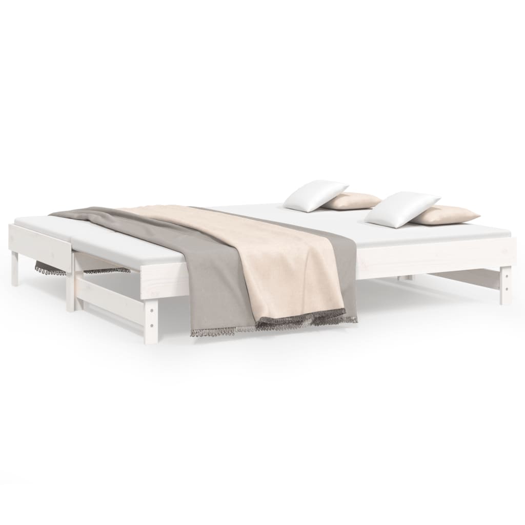 Lit coulissant sans matelas blanc 2 x (80 x 200) cm - 2
