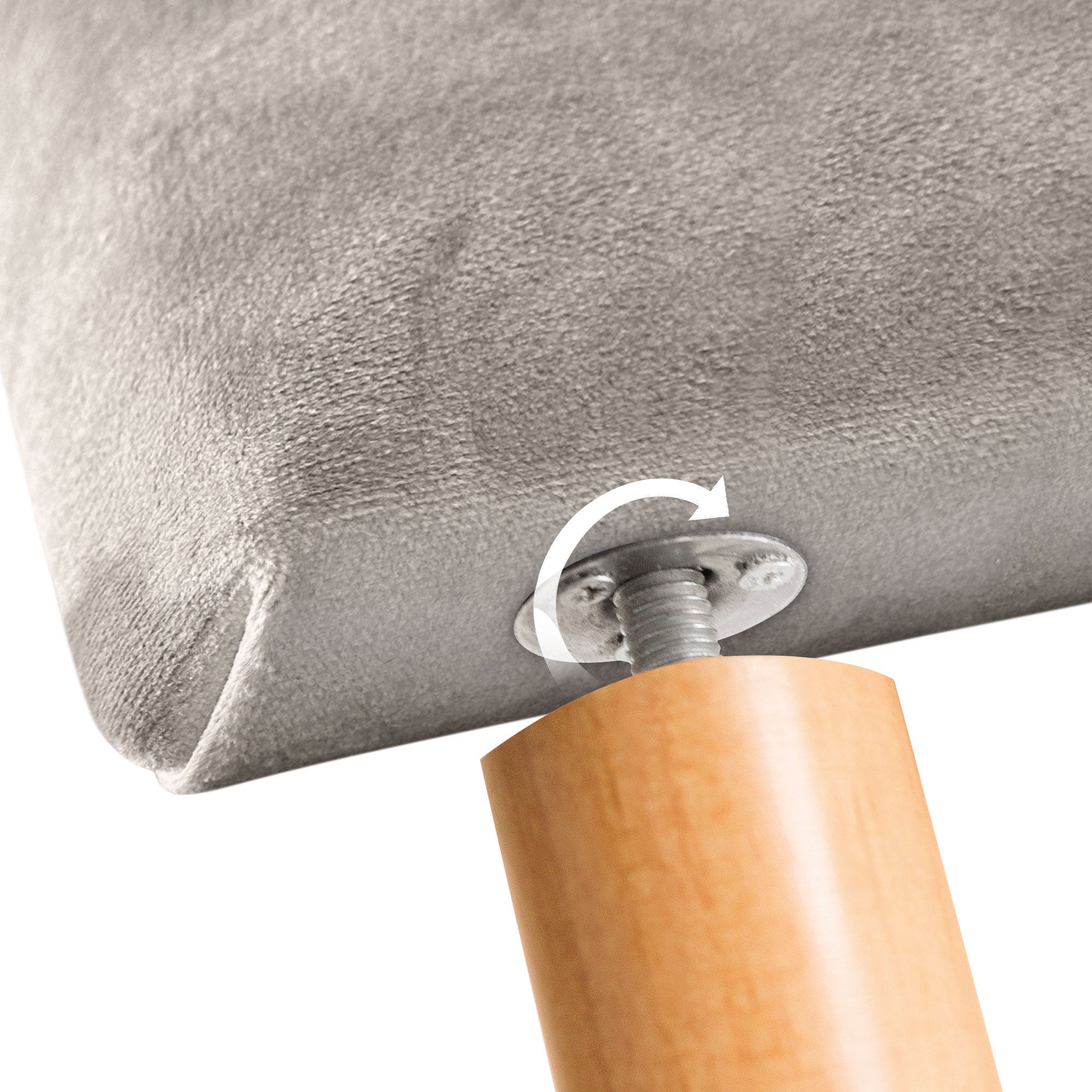 DHOME Testiera in Velluto Liscio con Gambe Camera da letto Imbottita con Testiera Imbottita Moderna di Fascia Alta (Beige, 90x115cm) - 5