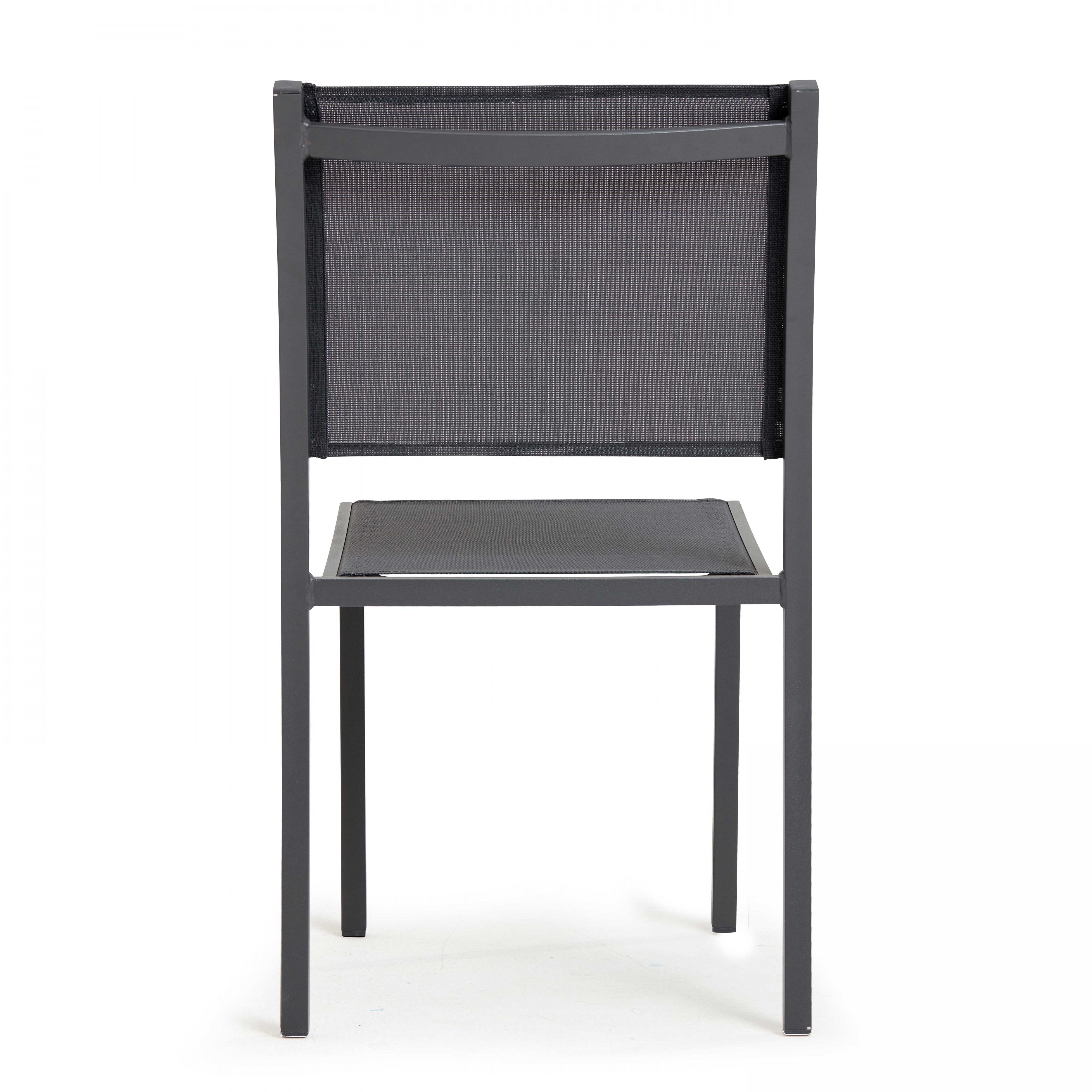 Chaise de jardin sans coussin Nice en Aluminium Anthracite - 6