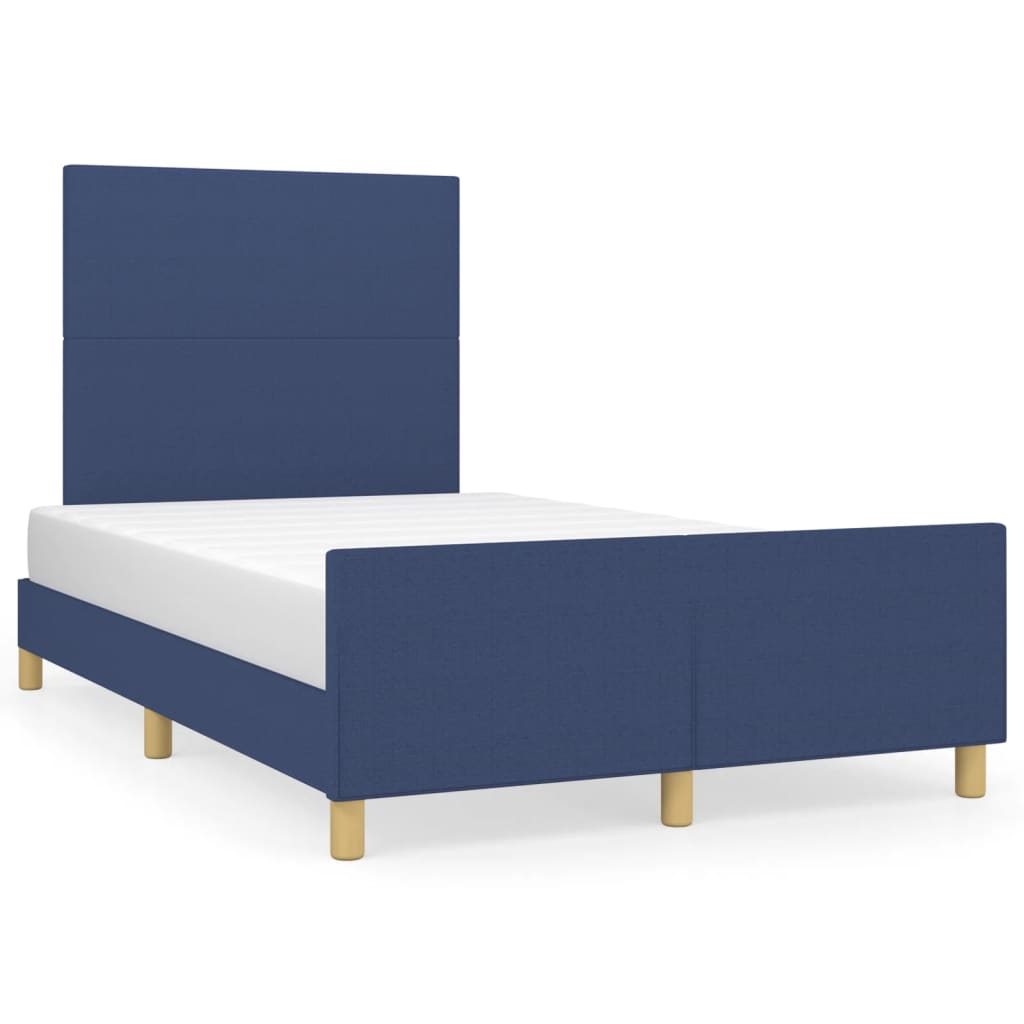 Cadre de lit sans matelas en tissu bleu, pour la chambre, 120 × 190 cm - 2