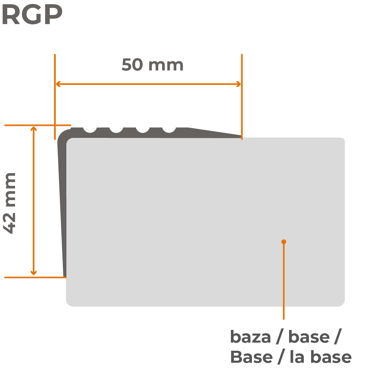 Samoprzylepny profil schodowy 50x42 mm PVC na krawędzie stopni z ryflowaniem - 130 cm, kremowy