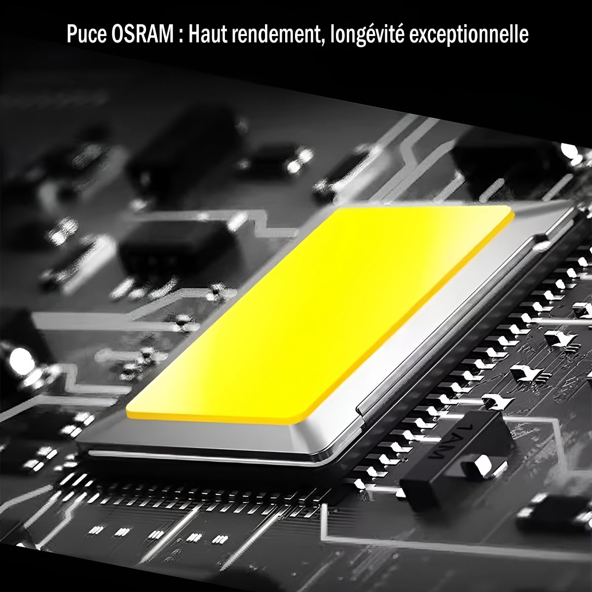 Projecteur LED avec détecteur de mouvement 100W Noir Étanche IP65 Forte luminosité avec Osram Puce 11000 Lumens Blanc froid 6400K - Digilamp - 3