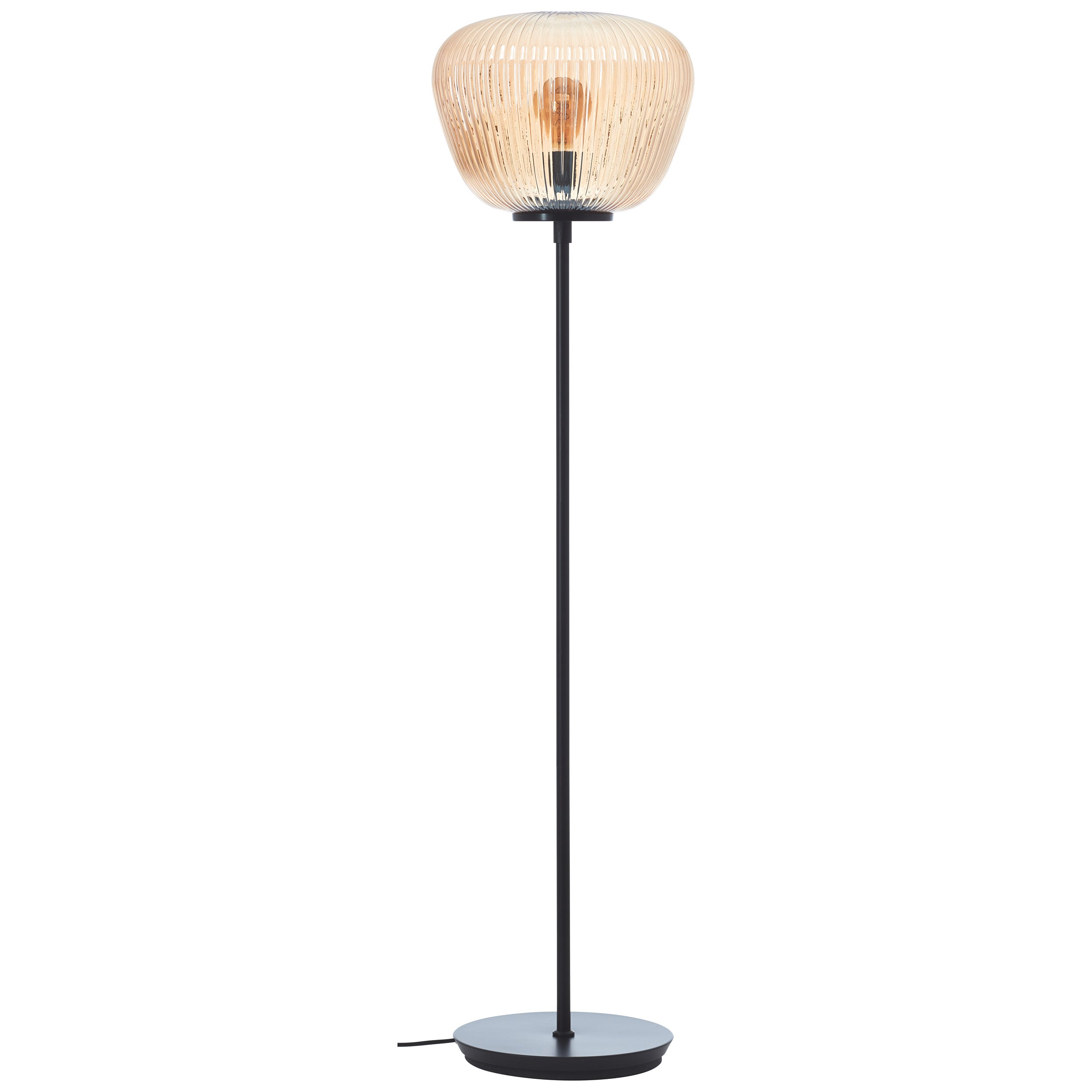 Brilliant lampa podłogowa Kaizen 140cm bursztynowy/czarny matowy metal brązowy 1x A60, E27, 40 W - 5