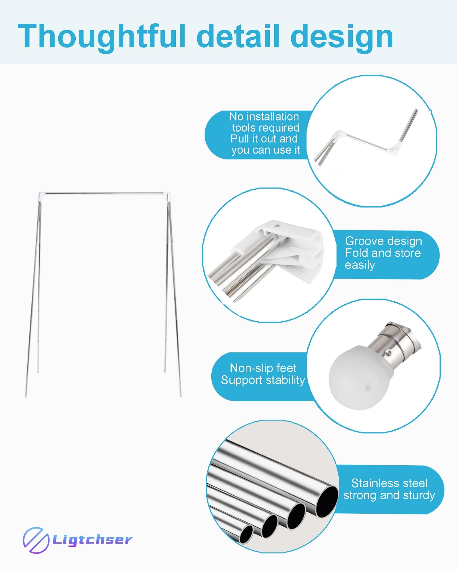 Portant à vêtements portable de voyage pliable Mini étendoir à vêtements pliable pour danser, voyager, camper - 6
