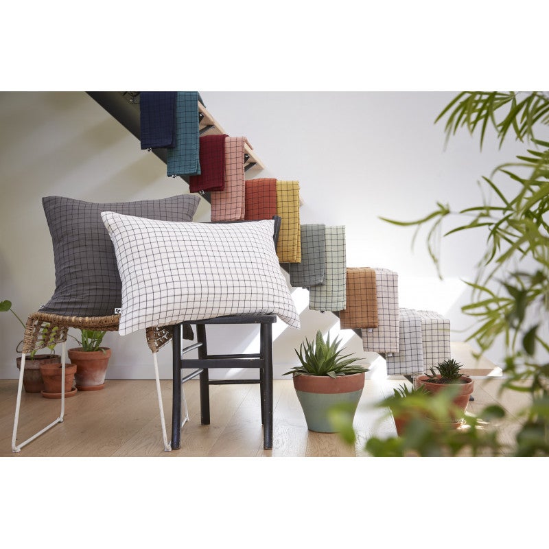 Taie d'oreiller Tissé-teint petits carreaux Déco 