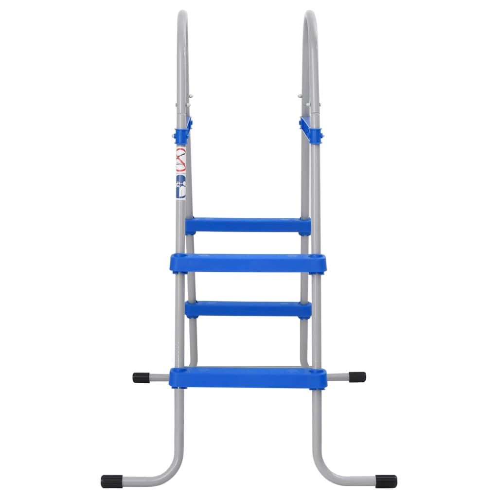 vidaXL Échelle de piscine pour piscine hors sol 84 cm acier plastique - 2