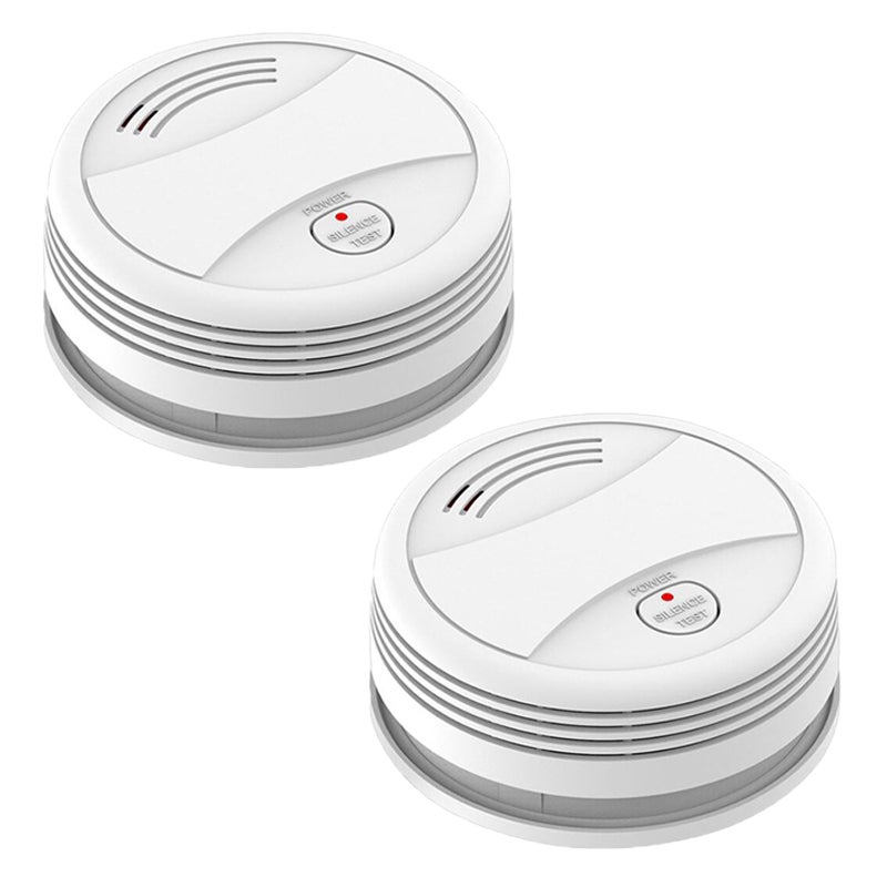 LEDANDER Paquete de 2 detectores de humo inteligentes con Wi-Fi, con ...