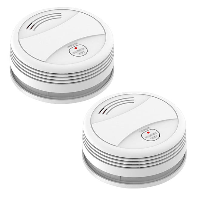 LEDANDER Paquete de 2 detectores de humo inteligentes con Wi-Fi, con ...