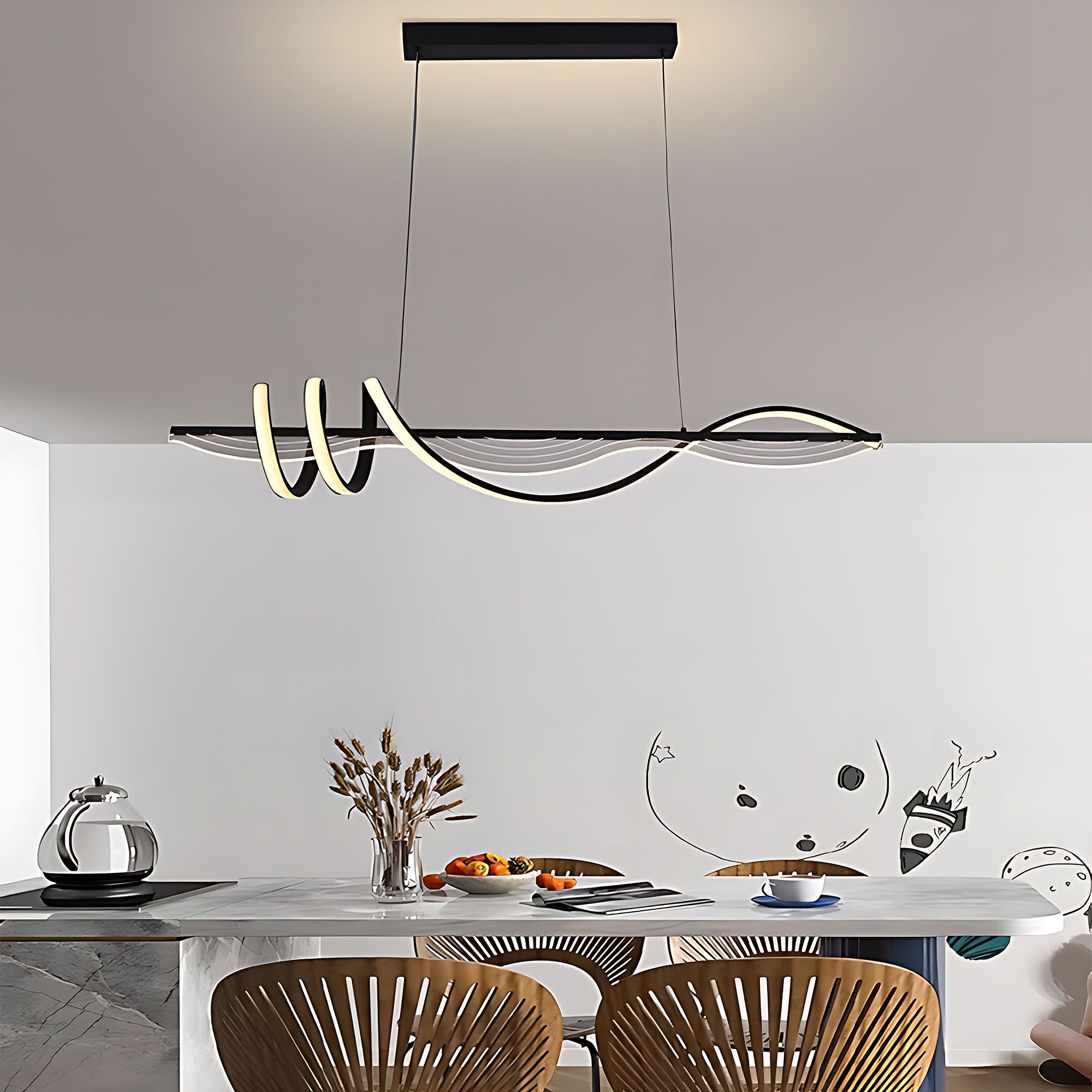 Lampa Sufitowa Wisząca Led Toolight Lhj041-Cp Czarny 100Cm - 3