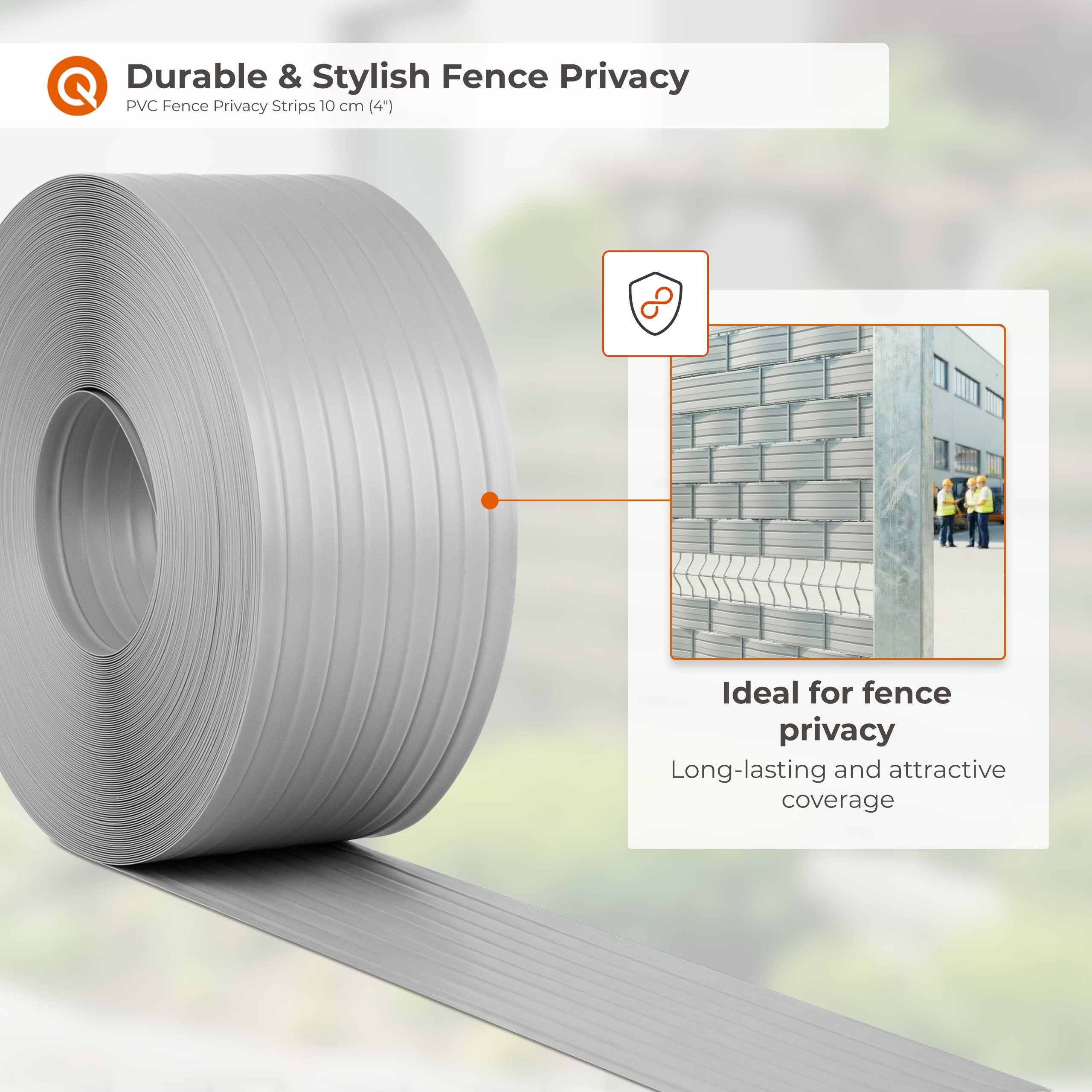 Bandes brise-vue PVC 10 cm x 52 m - protection visuelle pour jardin, balcon, terrasse, résistantes UV, anthracite - 2