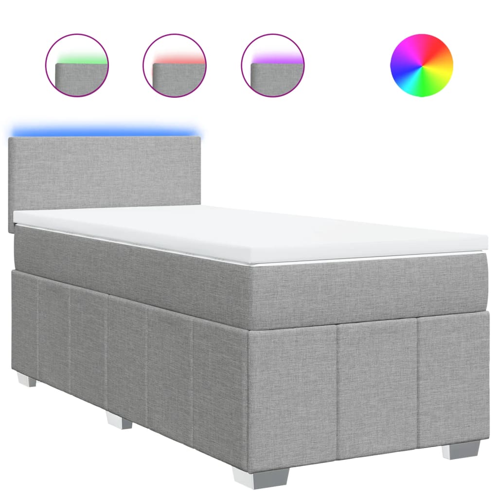 Lit simple | Lit Adulte| Sommier à lattes de lit avec matelas gris ...