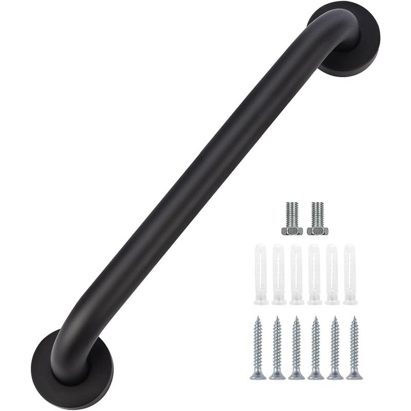 Uchwyt bezpieczeństwa prysznicowy, antypoślizgowy, odpowiedni do łazienki, wanny i toalety (czarny), 40 cm