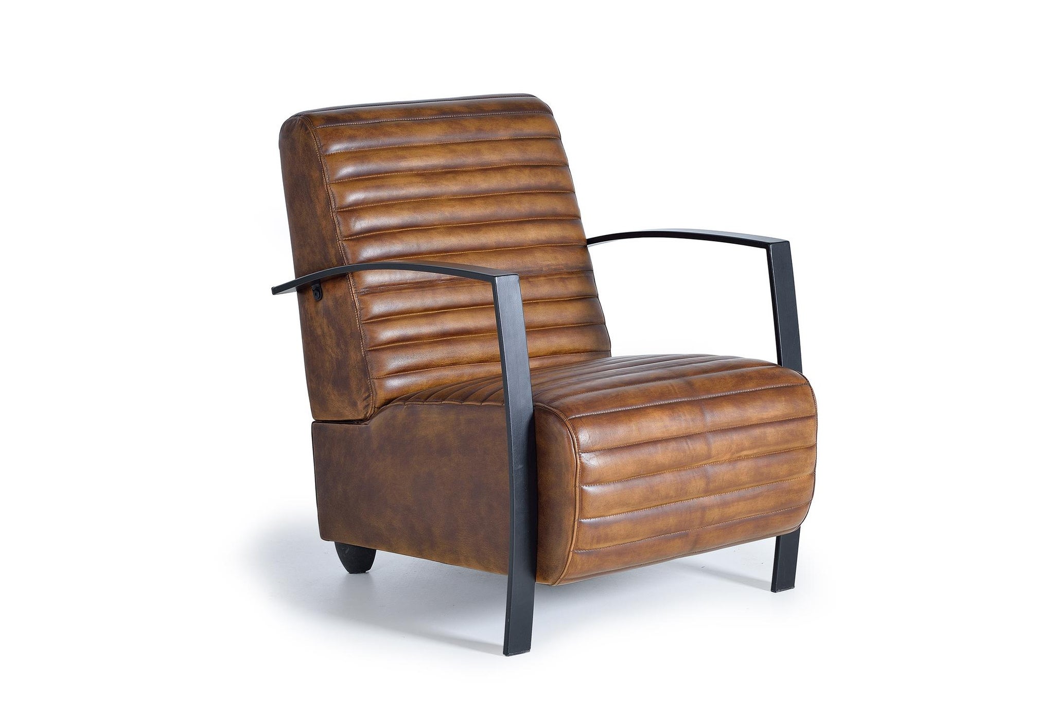 Fotel skórzany 75 cm w stylu vintage industrialnym - 82x75x82 GYC