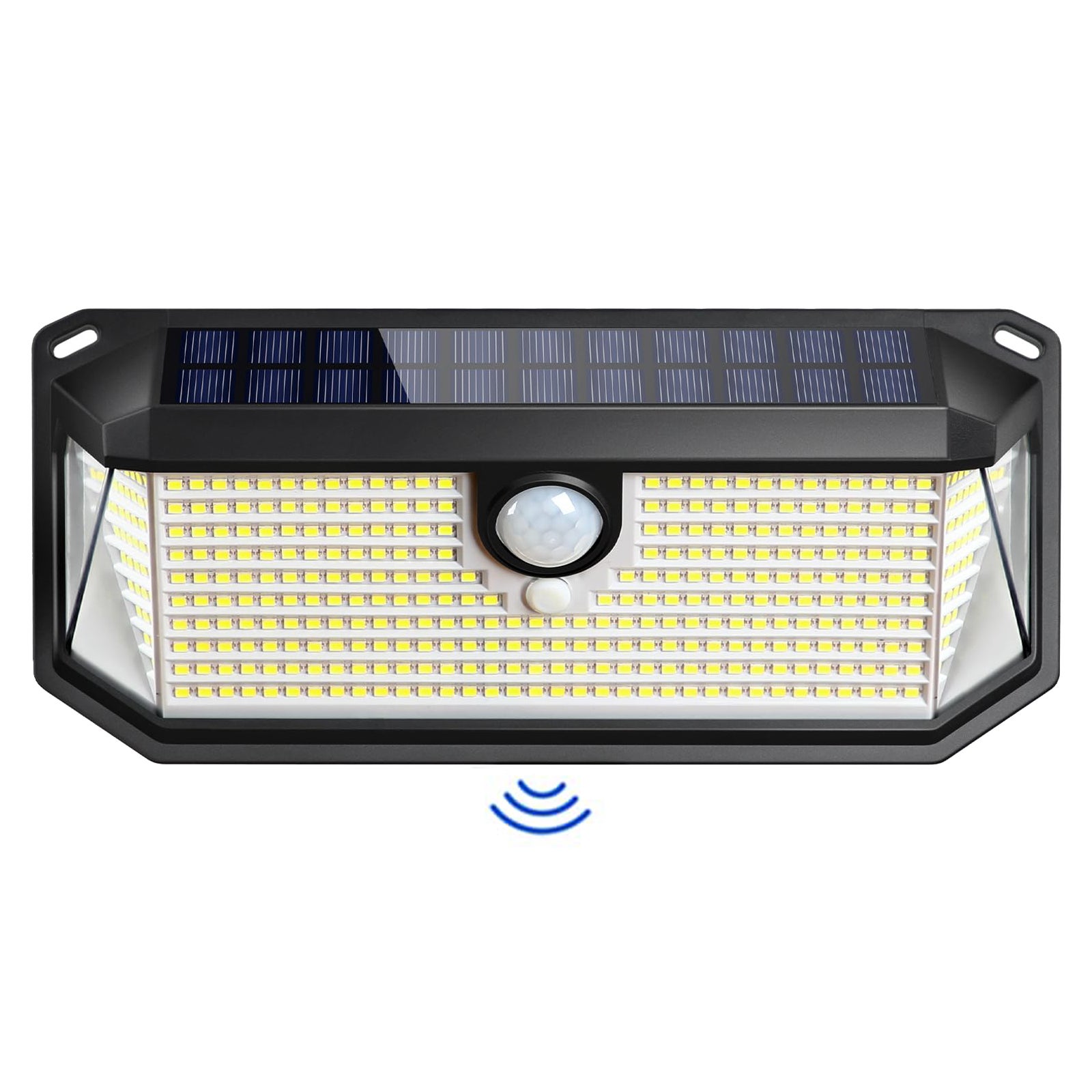 Zewnętrzne światło słoneczne, solarny reflektor z czujnikiem ruchu 416 LED, wodoodporne solarne światło bezpieczeństwa z 3 trybami, szeroki kąt 270 °