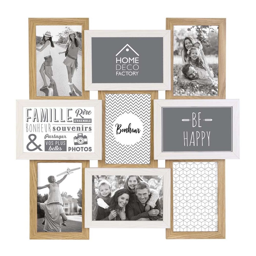 Cadre photo pêle-mêle 9 photos blanc - 6
