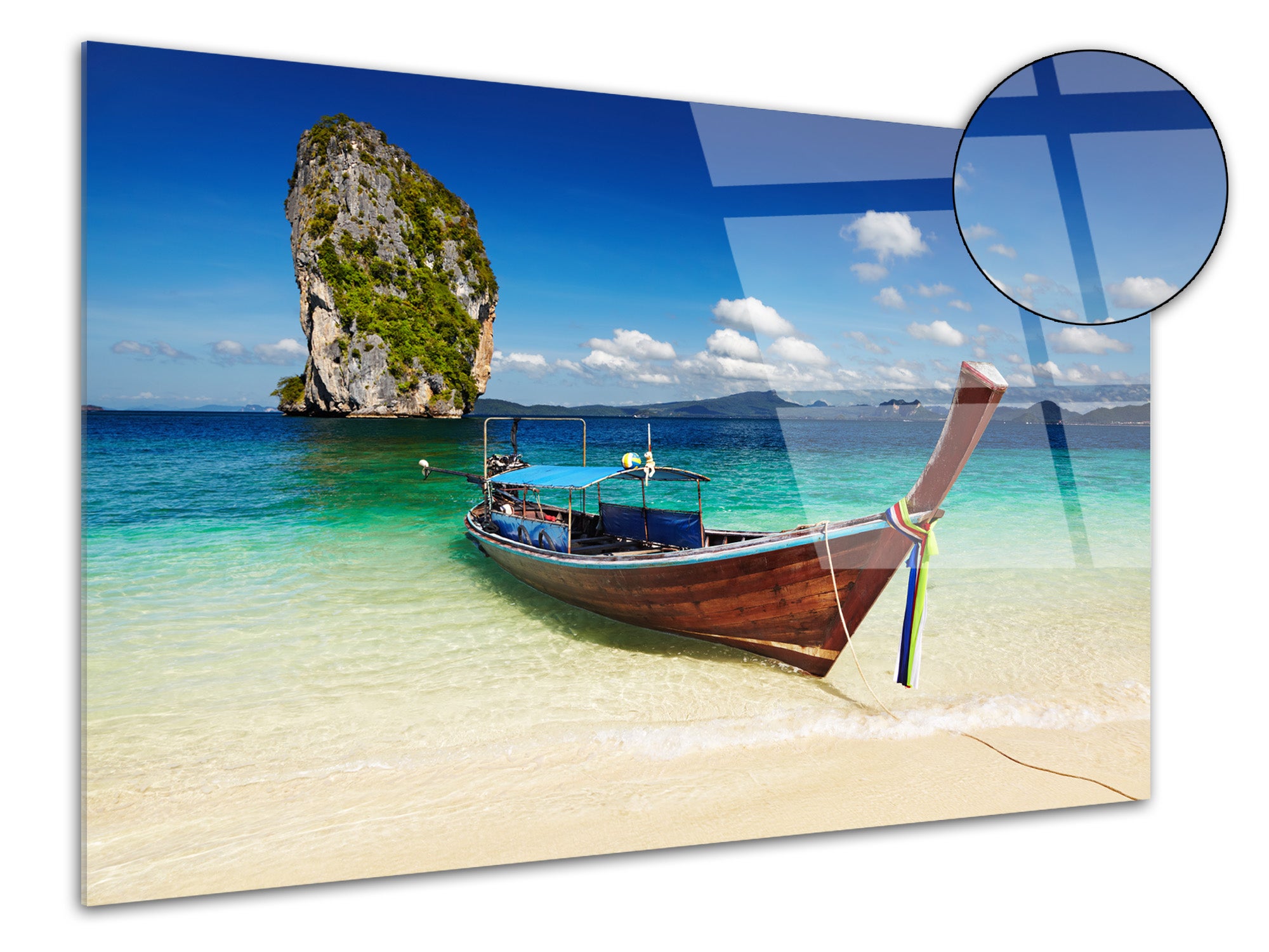 Tableau Déco Sur Plexiglas Tulup 125x50 Cm – Paysage Mer, Plage Et Palmiers – Moderne