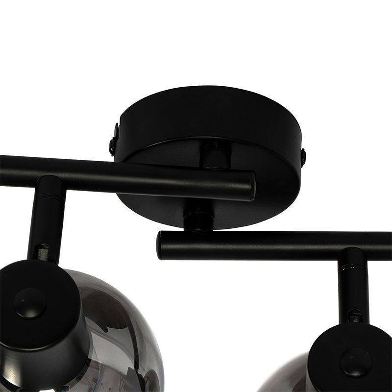 Plafonnier Art déco noir avec verre fumé 4 lumières - Vidro - 6