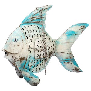 École de poisson en métal - Décoration murale pour salon et salle de