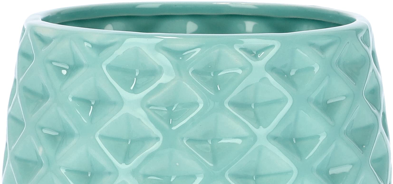 Zestaw 2x doniczka donica osłonka kwiaty fi14 ceramiczna szkliwiona srebrna - KOTARBAU - 8