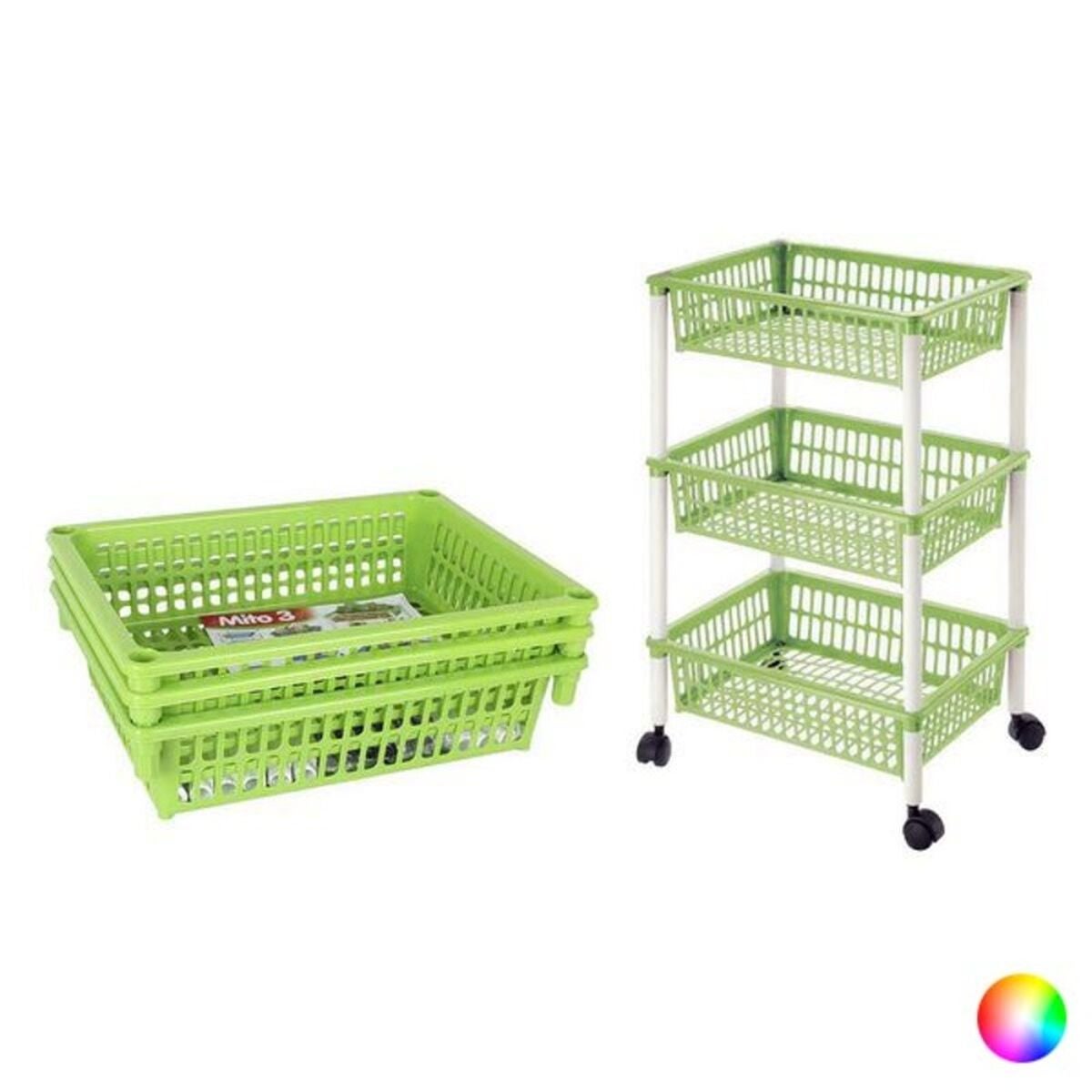 Carrito verdulero tontarelli desmontable plástico 3 cajones (40 x 29 x 62 cm) verde