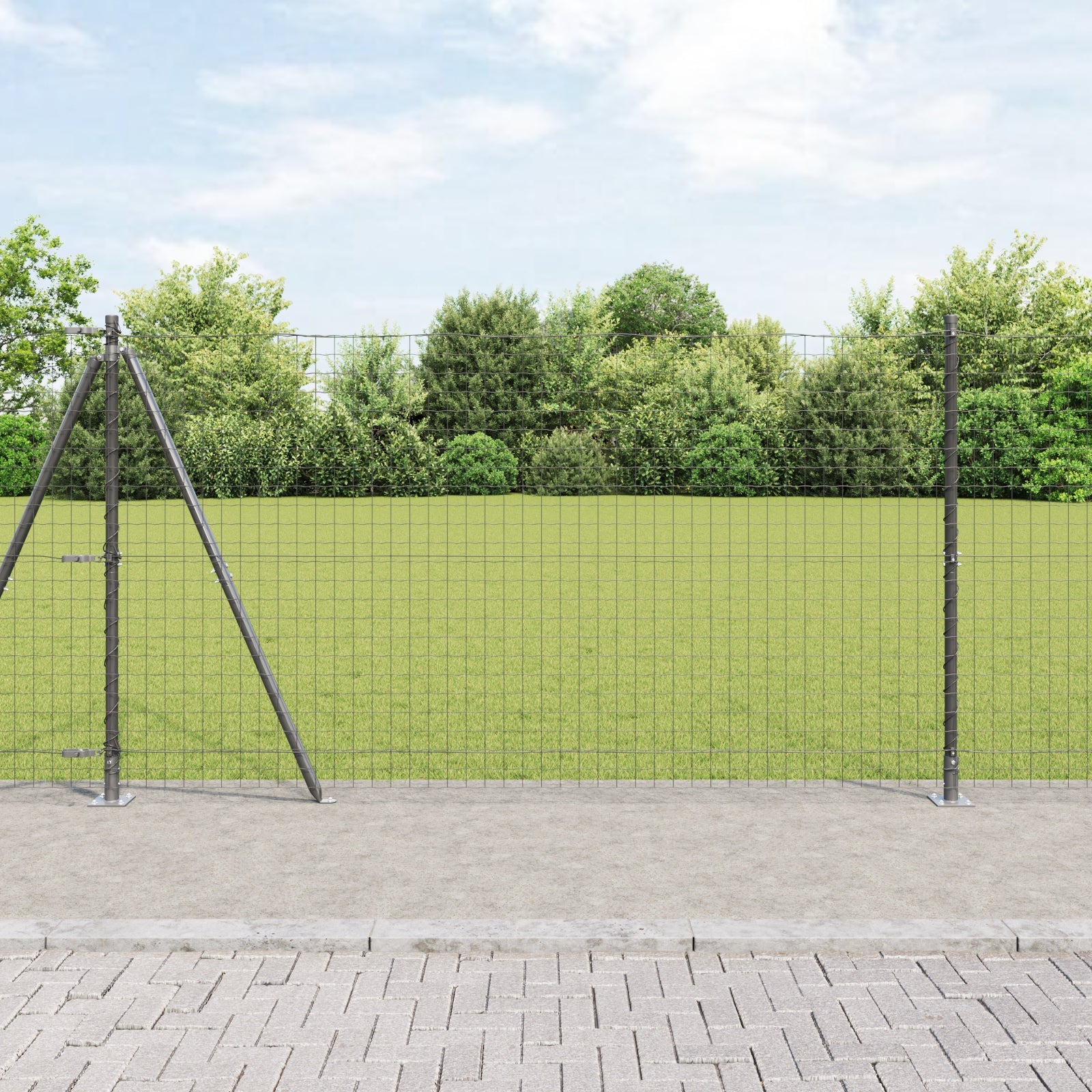 Słupek ogrodzeniowy. 13 pcs Szary Stal vidaXL
