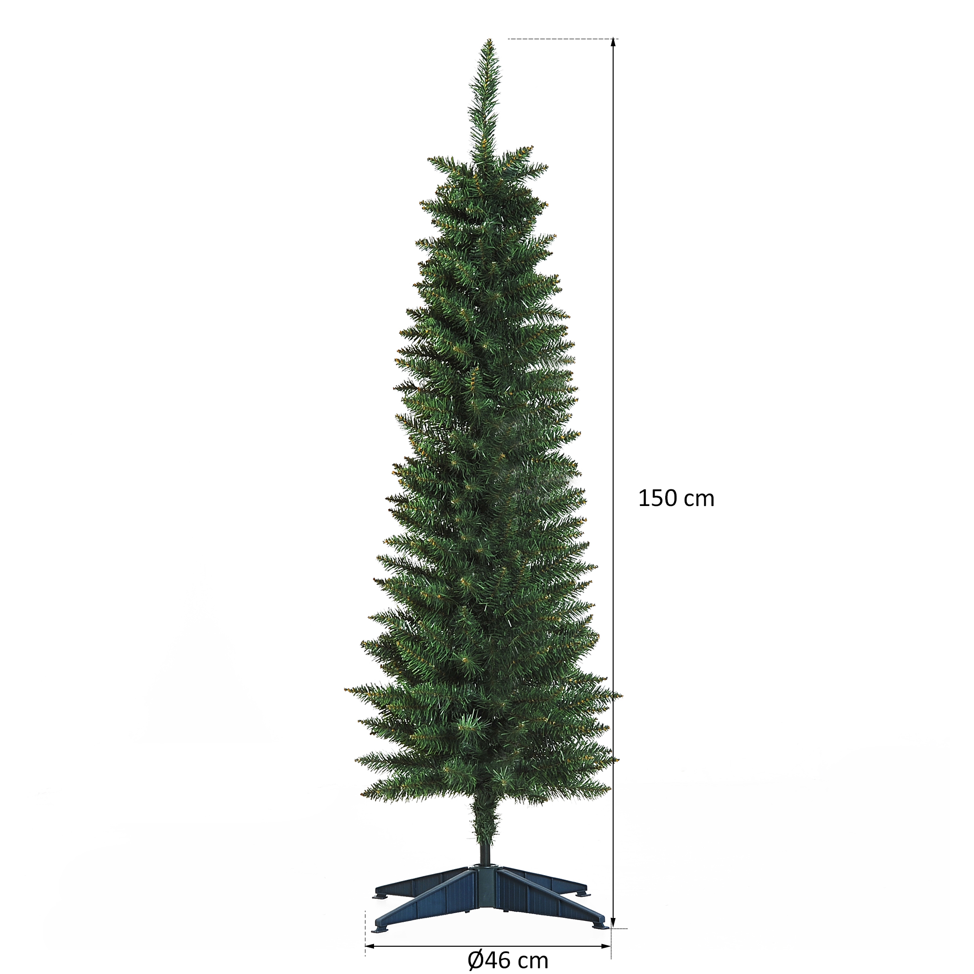 Árbol de Navidad HOMCOM PVC, Plástico, Metal Verde 46x46x150 cm - 4