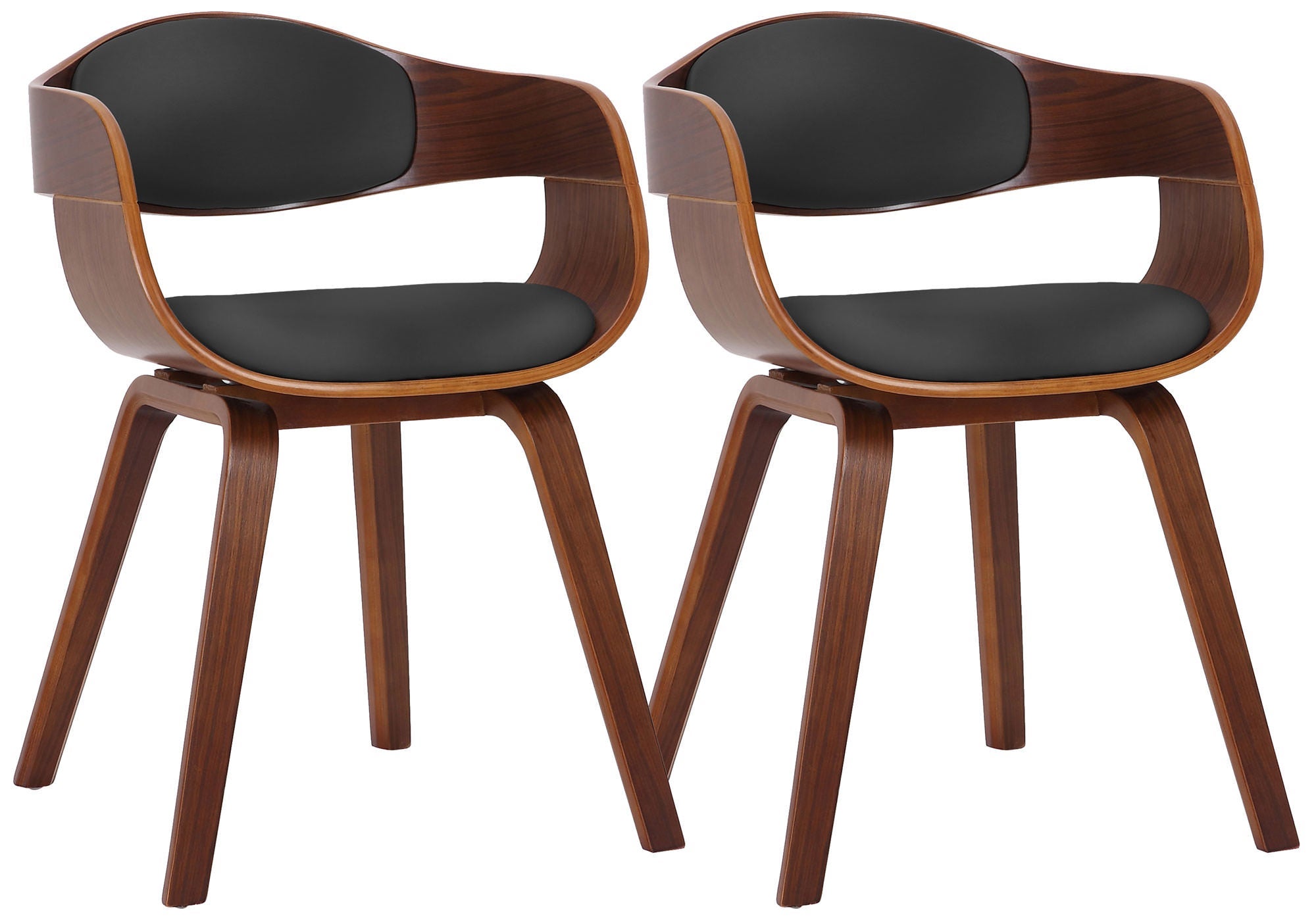 Pack 2 sedie Brisa color noce, legno massello