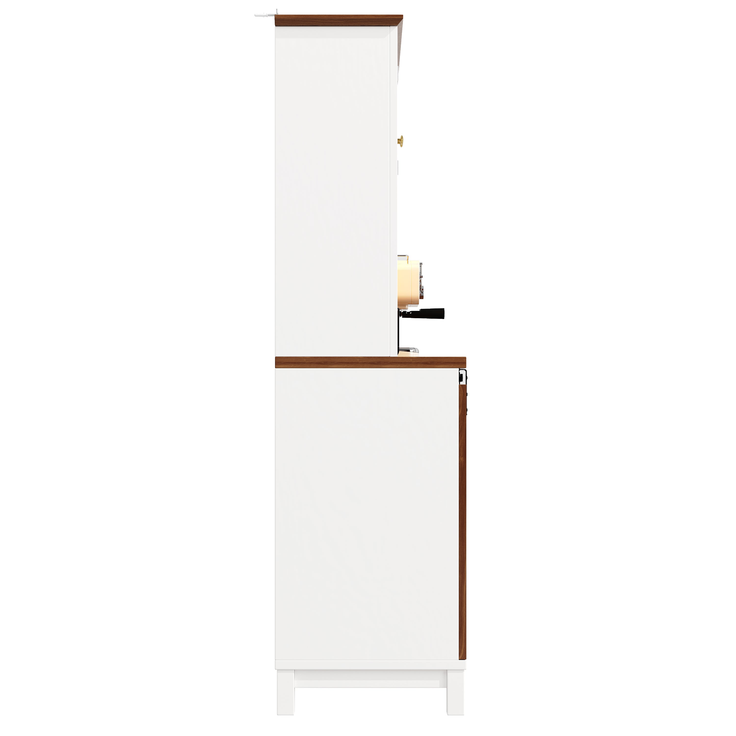 Buffet de cuisine haut avec porte coulissante style grange - Éclairage LED intelligent - 5
