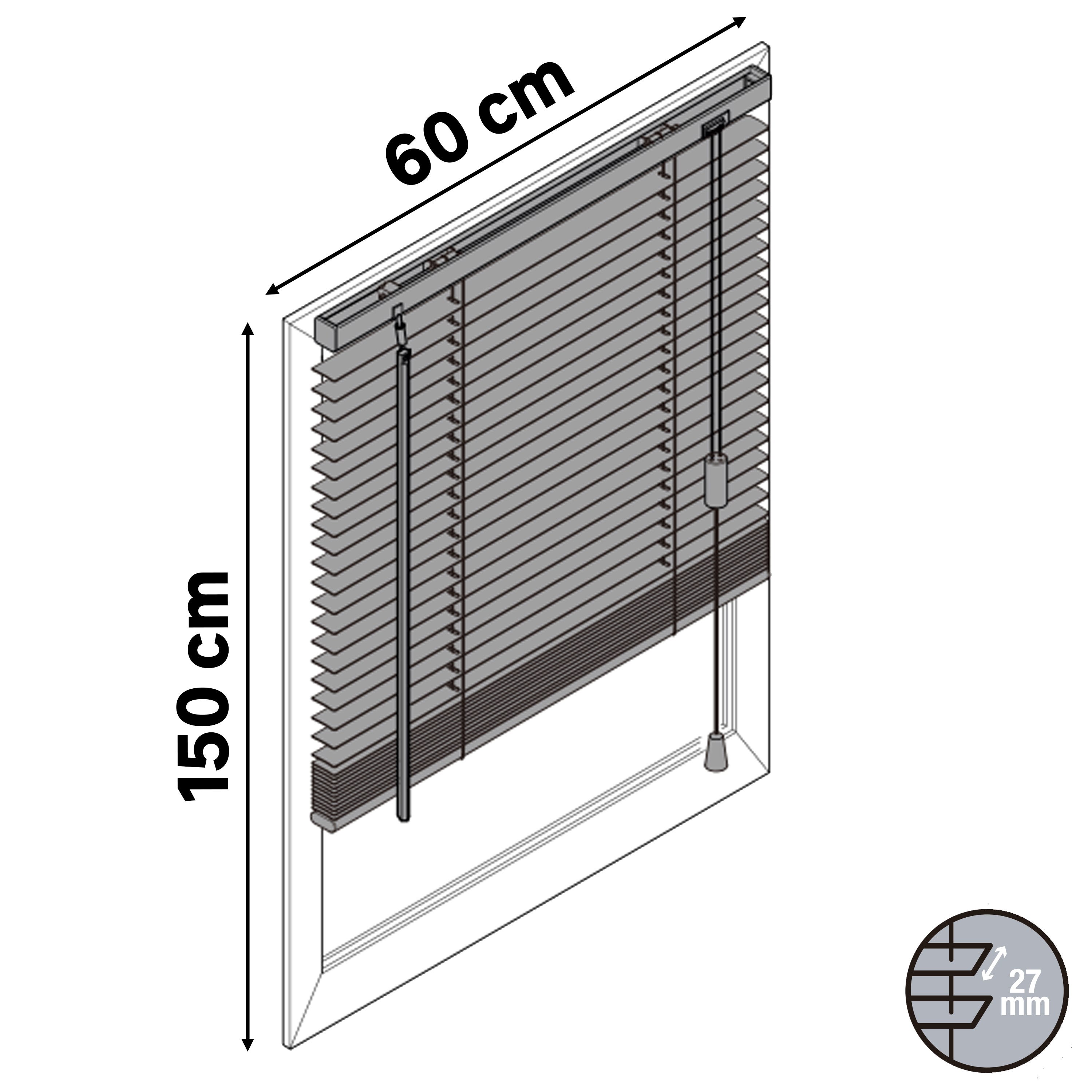 Estore laminado de madeira marrom RUSHMORE - 27 mm - 60 x 150 cm - INSPIRE - 5