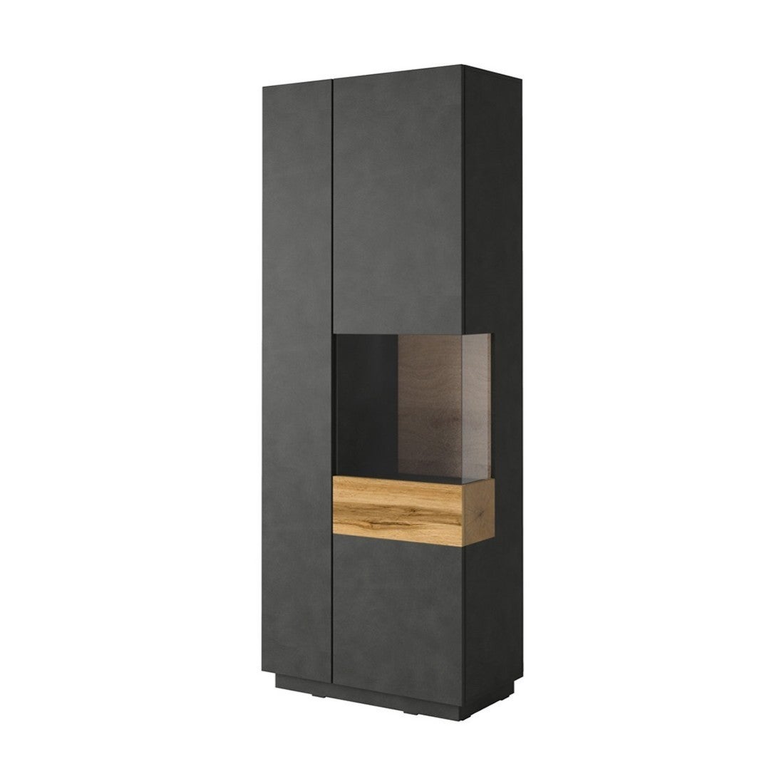 Vitrine De Rangement Bois Vintage Avec Porte Acrylique - 30x23x11 Cm, Pour Figurines Et Collections