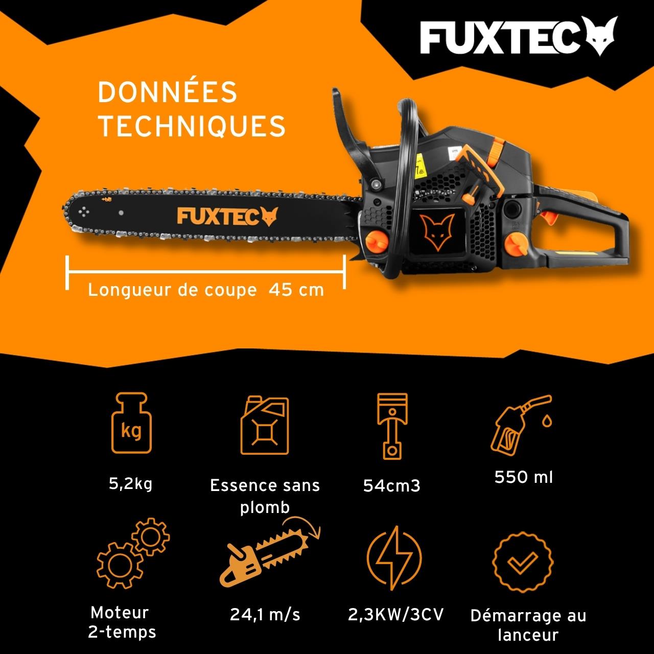 Tronçonneuse thermique - FUXTEC FX-KS255 - 54cm3 18 pouces Black Edition - 3