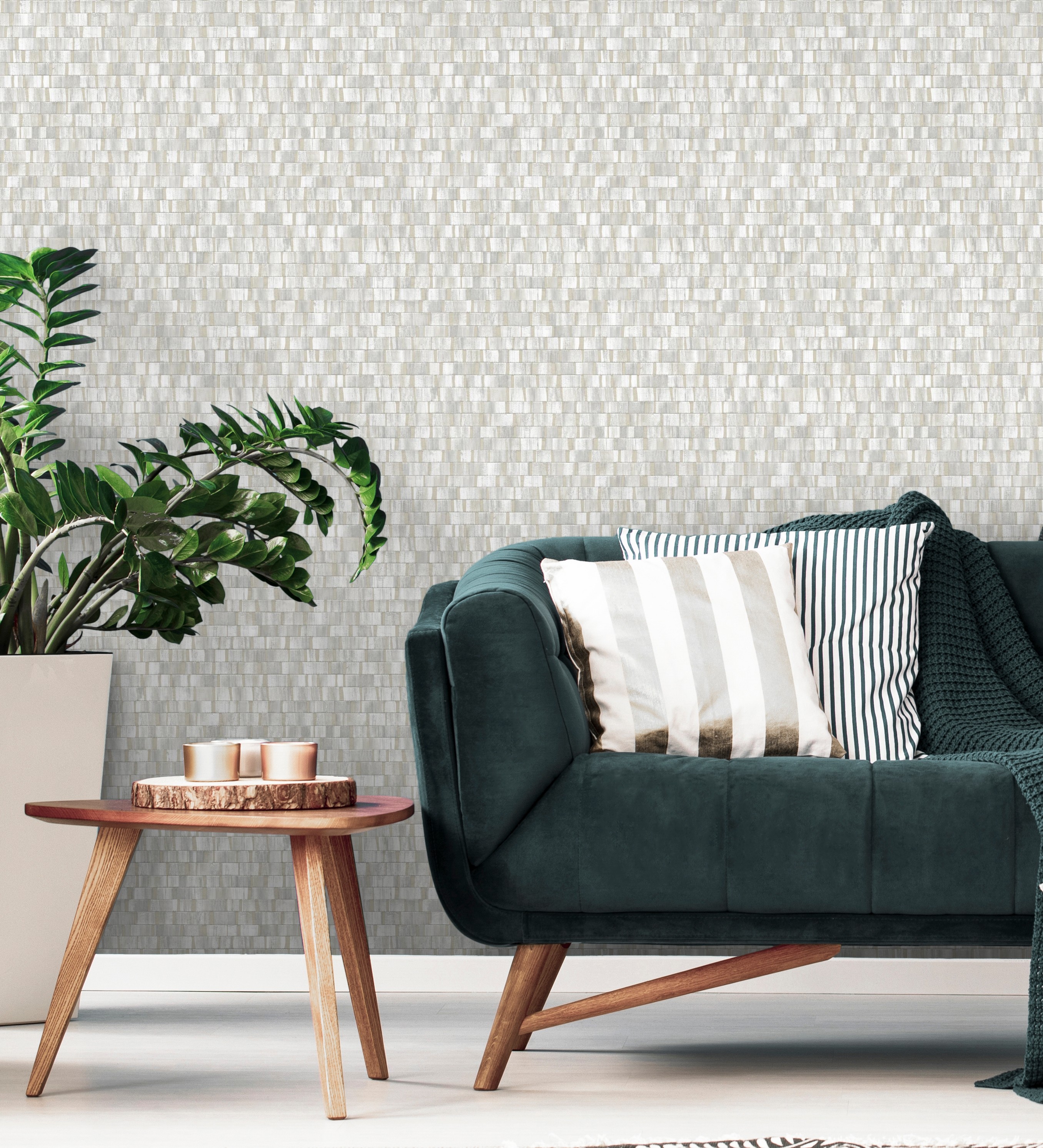 Papel pintado vinílico ecológico lavable mosaico de piedras textura en relieve - nantes stone 679337 de gaulan - rollo de 10 m x 0,53 m